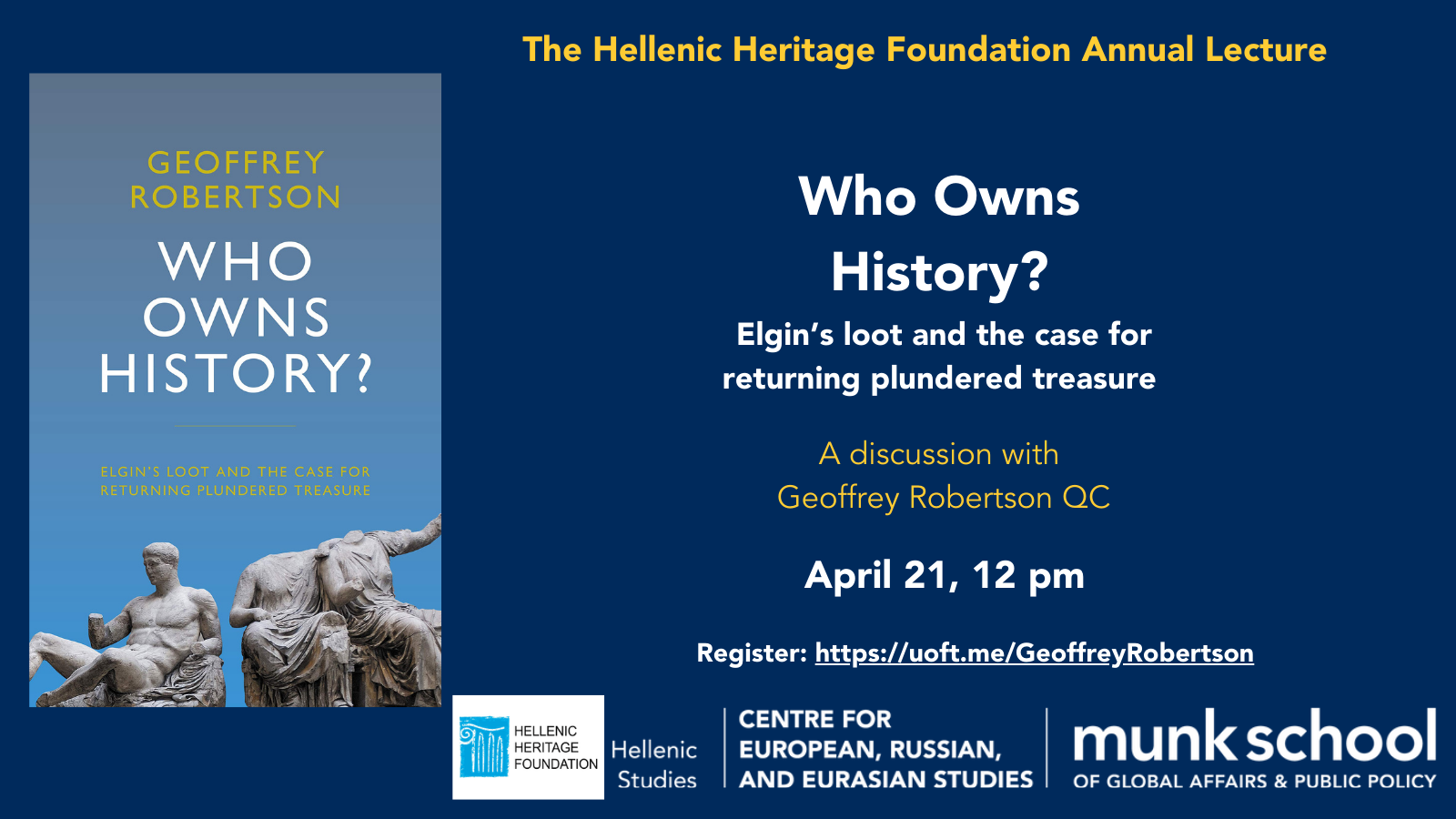 Hellenic Heritage Foundation Annual Lecture at the University